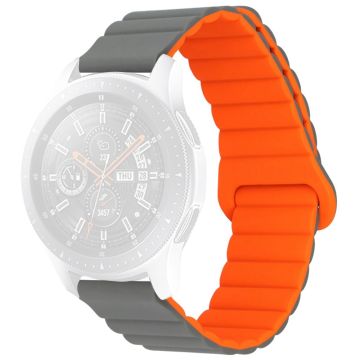 20mm Universal silicone watch strap - Grey / Orange