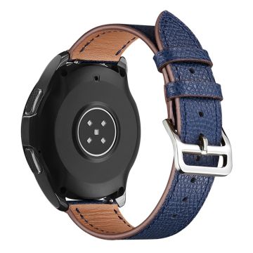 22mm Universal genuine leather watch strap - Dark Blue