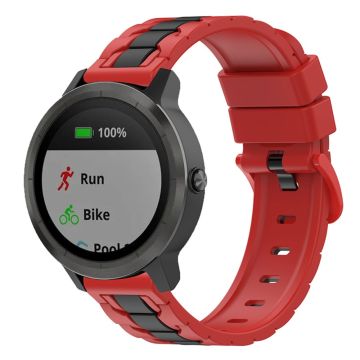 Dual color silicone watch strap for Garmin and Samsung watch - Red / Black