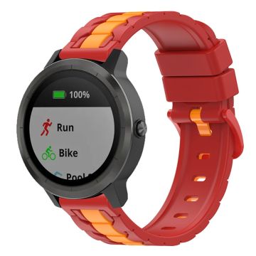 Dual color silicone watch strap for Garmin and Samsung watch - Red / Yellow