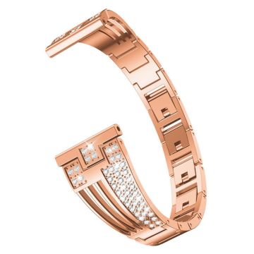 22mm Universal rhinestone decor watch strap - Rose Gold