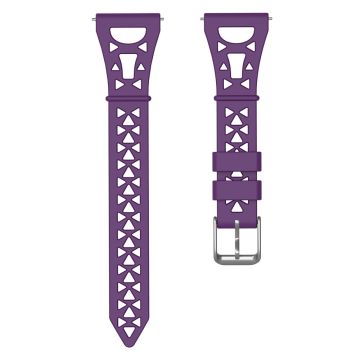 22mm Universal tower design silicone watch strap - Purple