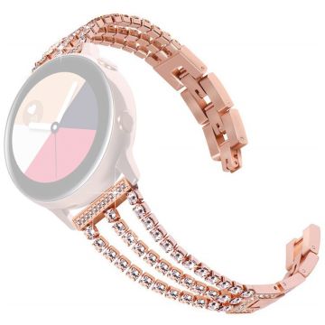 22mm Universal rhinestone decor watch strap - Rose Gold