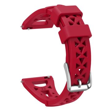 20mm Universal tower design silicone watch strap - Wine Red