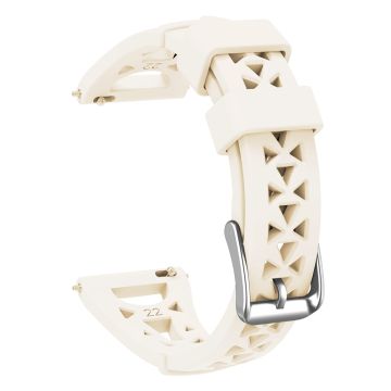 20mm Universal tower design silicone watch strap - Beige