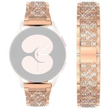 20mm Universal rhinestone décor watch strap - Rose Gold