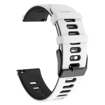 20mm Universal dual color silicone watch strap - White / Black