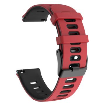 20mm Universal dual color silicone watch strap - Red / Black