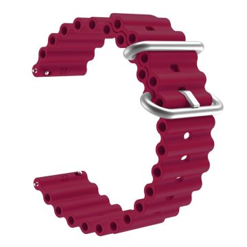 20mm Universal silicone watch strap - Wine Red