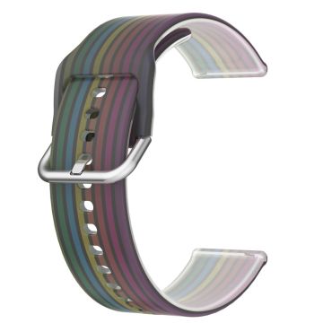 22mm Universal rainbow color silicone watch strap - Black Rainbow