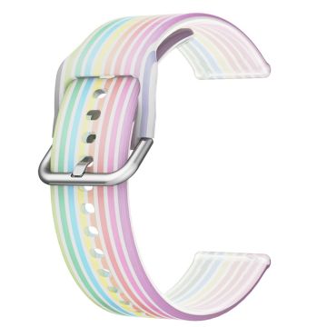 20mm Universal rainbow color silicone watch strap - Transparent Rainbow