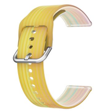 20mm Universal rainbow color silicone watch strap - Yellow Rainbow