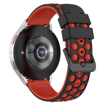 22mm Universal silicone watch strap - Black / Red