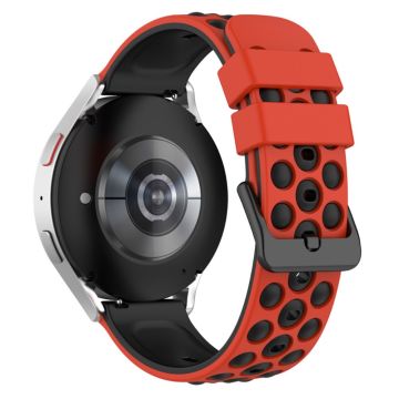 22mm Universal silicone watch strap - Red / Black