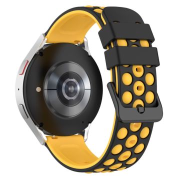 20mm Universal silicone watch strap - Black / Yellow