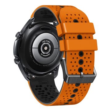 22mm Universal dual color watch strap - Orange / Black