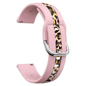 20mm Universal fadeless pattern silicone watch strap - Pink Leopard Print