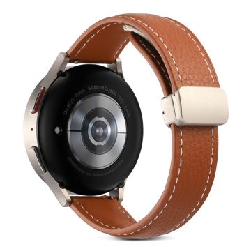 22mm Universal genuine leather watch strap - Brown