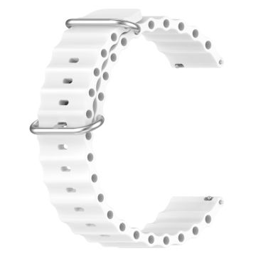 20mm Universal wave design silicone watch strap - White