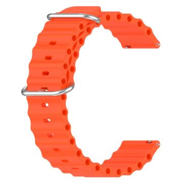 20mm Universal wave design silicone watch strap - Orange