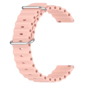 20mm Universal wave design silicone watch strap - Pink