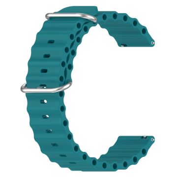 20mm Universal wave design silicone watch strap - Green