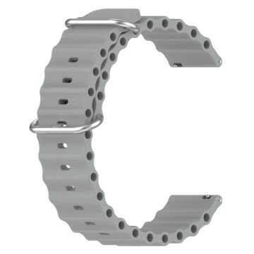 20mm Universal wave design silicone watch strap - Grey