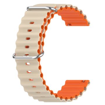 20mm Universal dual color silicone watch strap - Star Light / Orange