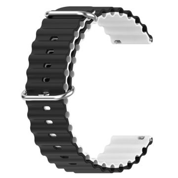 20mm Universal dual color silicone watch strap - Black / White