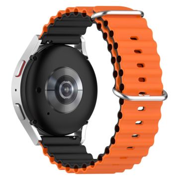 22mm Universal dual color silicone watch strap - Orange / Black