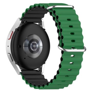 22mm Universal dual color silicone watch strap - Green / Black