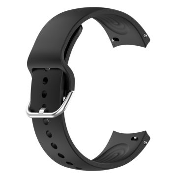 22mm Universal silicone watch strap with metal buckle - Black