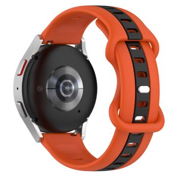 22mm Universal dual-color silicone watch strap - Orange / Black