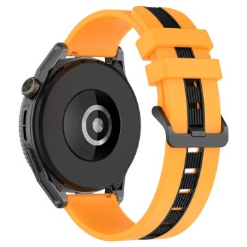 20mm Universal dual-color silicone watch strap - Yellow / Black