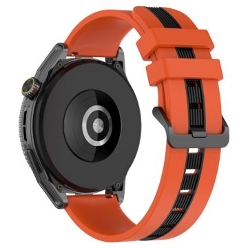 20mm Universal dual-color silicone watch strap - Orange / Black