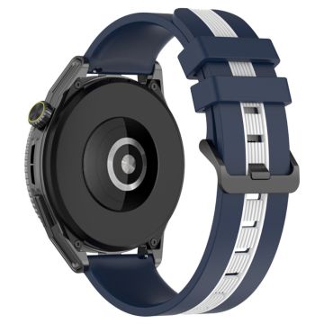 20mm Universal dual-color silicone watch strap - Midnight Blue / White