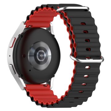 20mm Universal dual color silicone watch strap - Black / Red