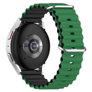 20mm Universal dual color silicone watch strap - Green / Black