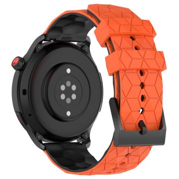 20mm Universal dual color football pattern style strap - Orange / Black