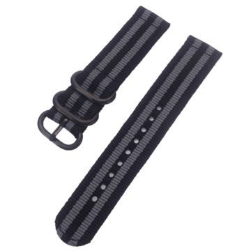 20mm Universal nylon strap - Black / Grey