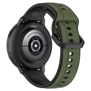 22mm Universal dual color silicone strap - Dark Green / Black