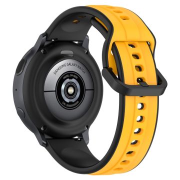 20mm Universal dual color silicone strap - Yellow / Black