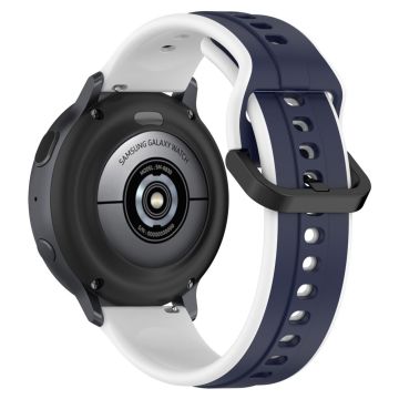 20mm Universal dual color silicone strap - Midnight Blue / White