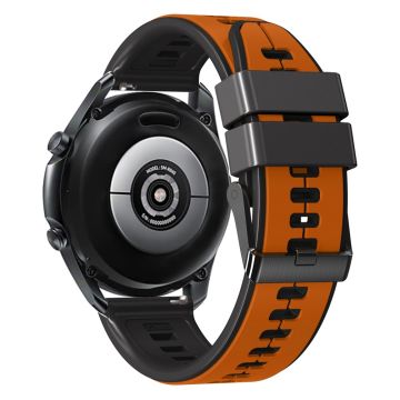 20mm Universal dual color silicone strap - Orange / Black