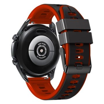 20mm Universal dual color silicone strap - Black / Red