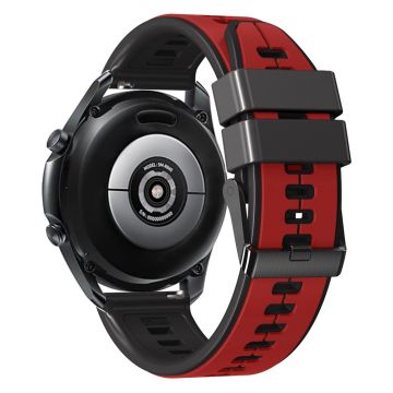 20mm Universal dual color silicone strap - Red / Black