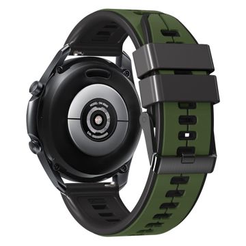 20mm Universal dual color silicone strap - Army Green / Black