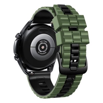 22mm Universal wave style strap - Army Green / Black