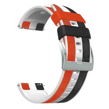 22mm Universal triple color style silicone strap - Black / Red / White