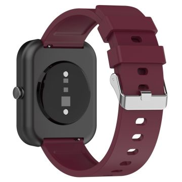 20mm Universal silicone strap with stainless steel buckle - Wine Red